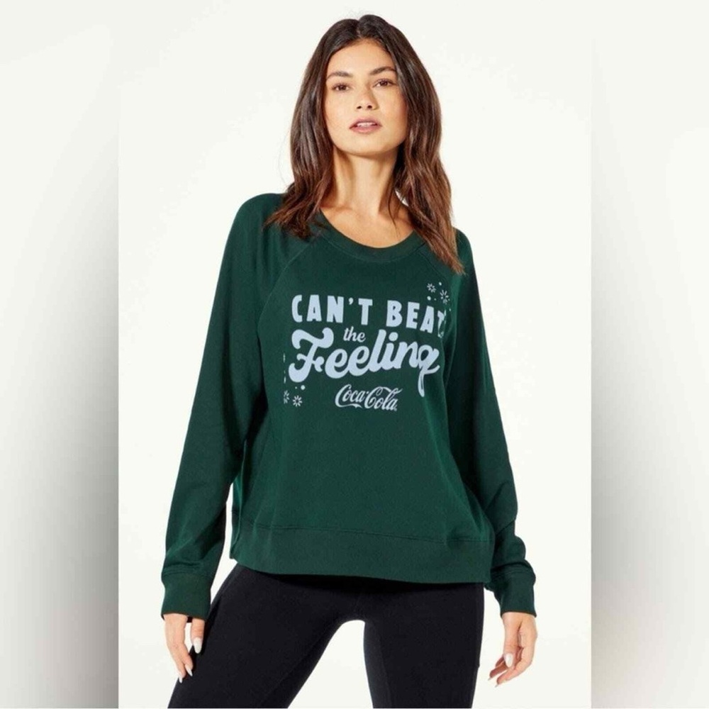 WILDFOX x COCA-COLA Sweatshirt “Can’t Beat the Feeling” Green Size Large L NEW - Picture 2 of 4